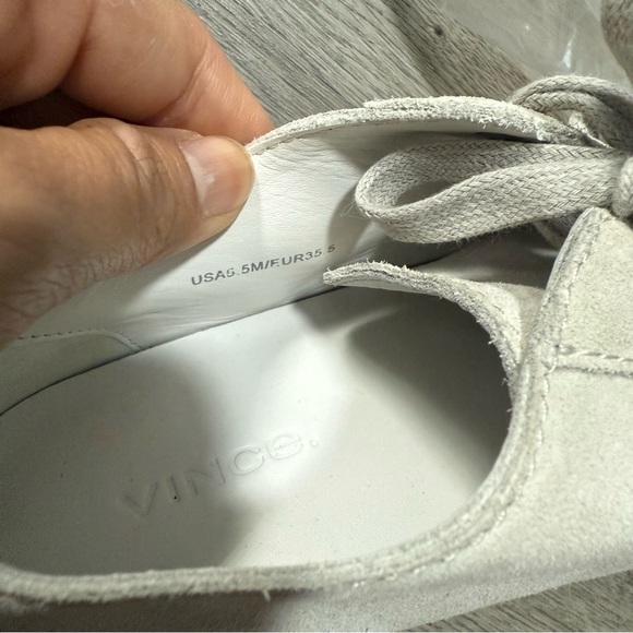 Vince Jadon Suede Espadrille Sneakers Leather Size 35.5 US 5.5 - Picture 7 of 9